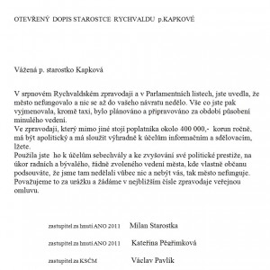 Otevřený dopis - Kapková